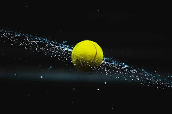 Evening tennis court